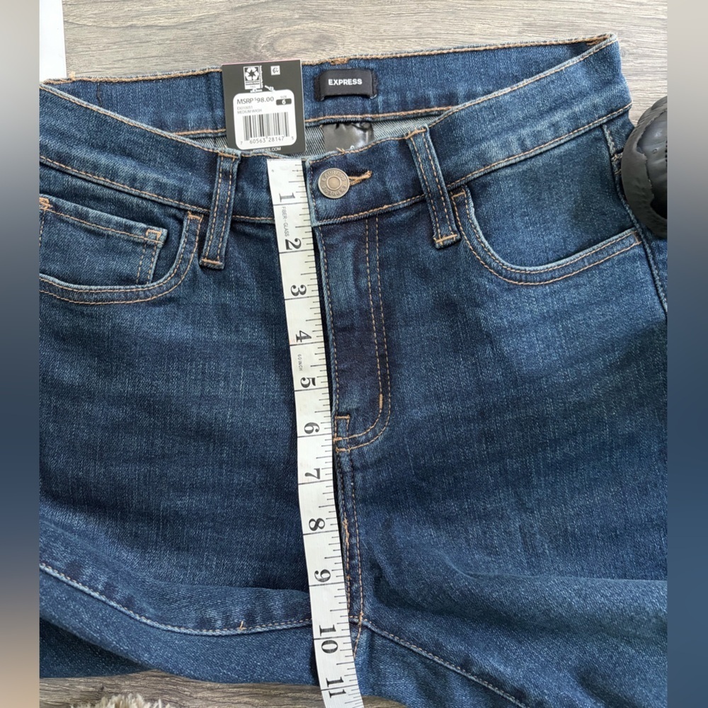 Express Blue High Waisted Medium Wash Women's Bootcut Jeans size 6 - Picture 10 of 13